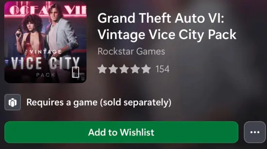 GTA6罪恶都市复古礼包上线Xbox商店，限时免费赠予预购玩家