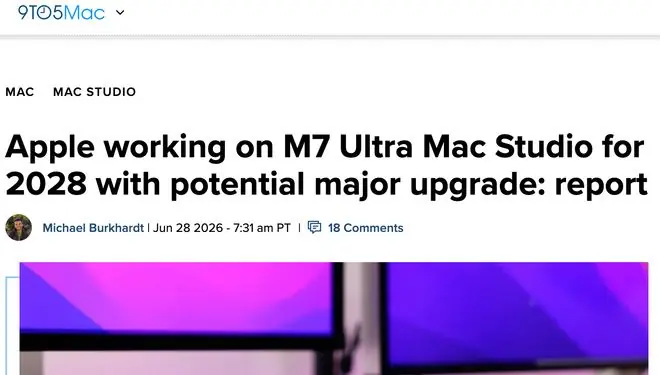 苹果Mac Studio更新路线曝光：M5 Ultra版本今年登场，2028年推M7 Ultra