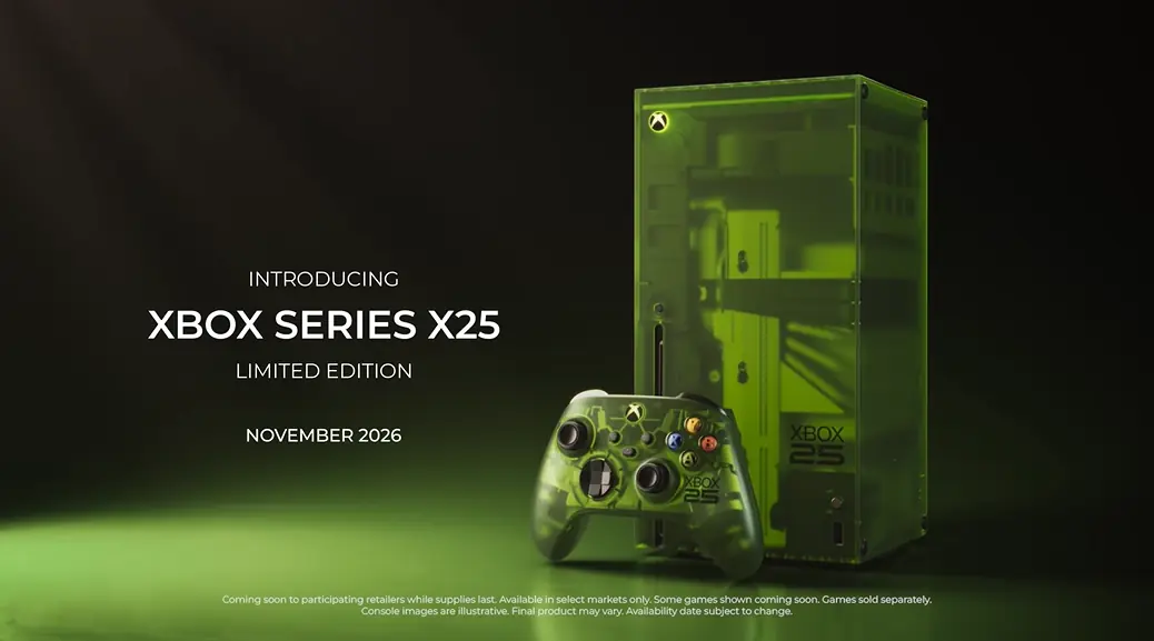 半透明绿情怀拉满！XBOX 25周年限量版主机与手柄公布