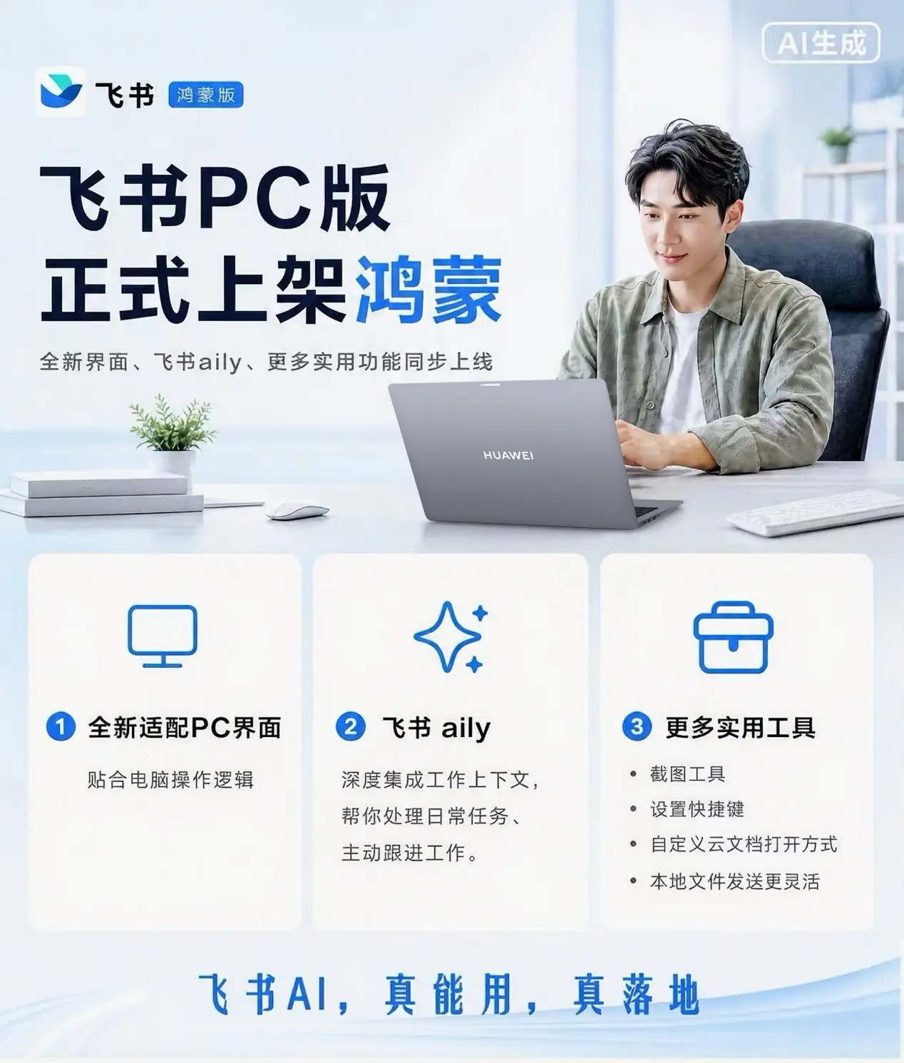 鸿蒙电脑办公版图再落重磅一环：飞书 PC 版上架鸿蒙电脑，高效协作原生适配