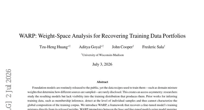 威斯康星大学：AI模型的训练食谱藏在权重里，不告诉你也能猜到