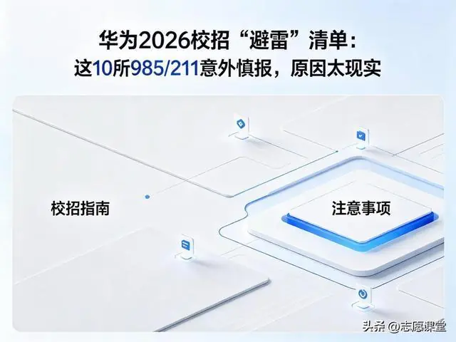 华为2026校招“避雷”清单：这10所985/211意外慎报，原因太现实