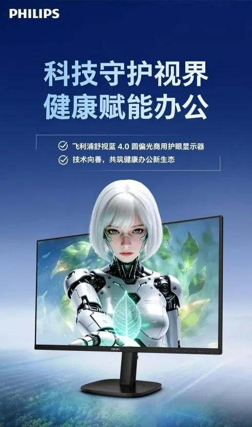深耕商用护眼赛道,飞利浦显示器商用圆偏光护眼系列交出健康办公新答卷