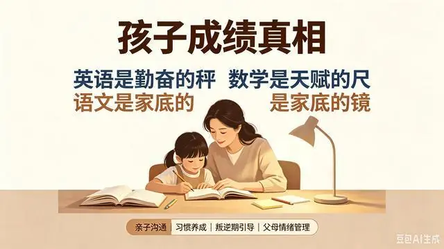 孩子成绩的底层真相：英语看勤奋，数学看天赋，语文看家底