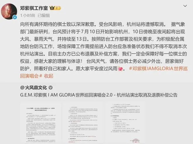 邓紫棋：真的很抱歉要让大家失望